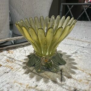 Green Glass Flower Vase